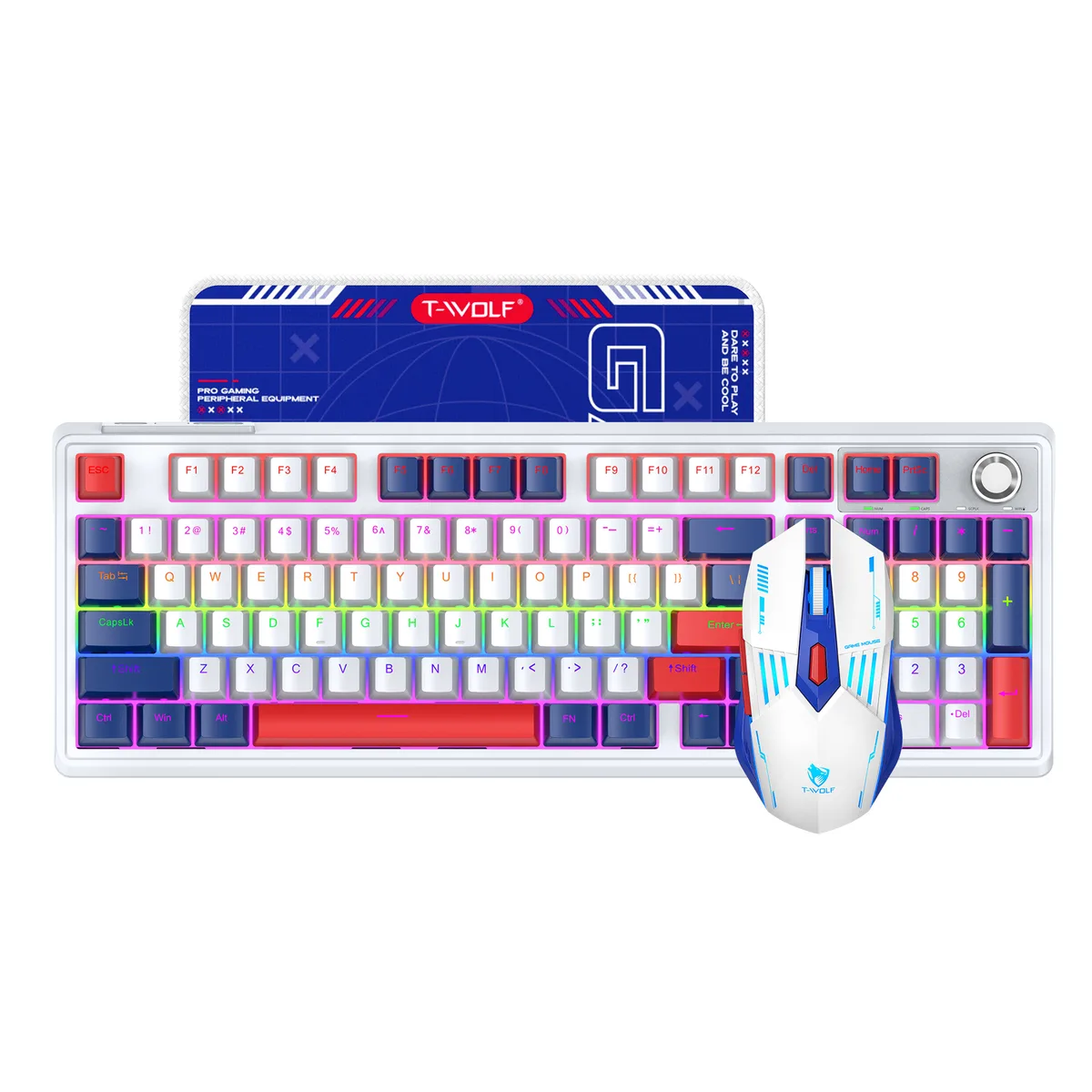 Clavier Mécanique Souris et Tapis de Souris Gamer TF780 RGB Wireless Gaming Keyboard Mouse Mouseppad Combo product image | Njamala Store